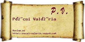 Pécsi Valéria névjegykártya