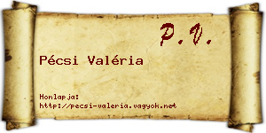 Pécsi Valéria névjegykártya